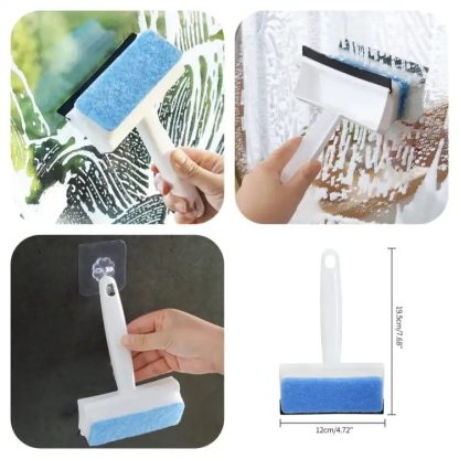 Pack of 2 - Sponge with Wiper for Window Glass, Wall and Tiles Cleaning | Multi-function Cleaner Brush - Image 8
